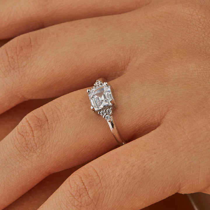 Seyran Solitaire Princess Cut Promise Ring
