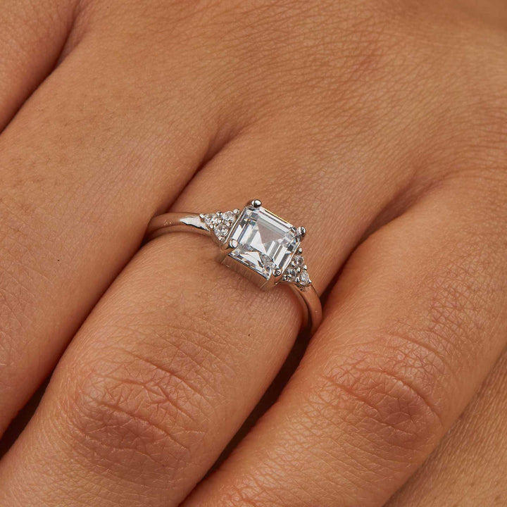 Seyran Solitaire Princess Cut Promise Ring