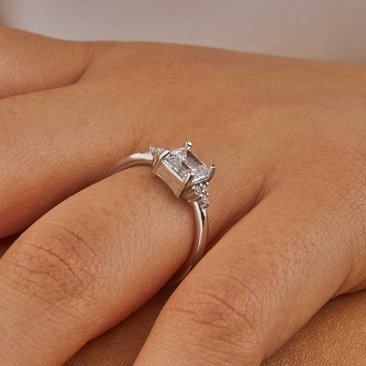 Seyran Solitaire Princess Cut Promise Ring