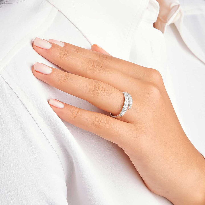 Ebru Pave Bypass Ring