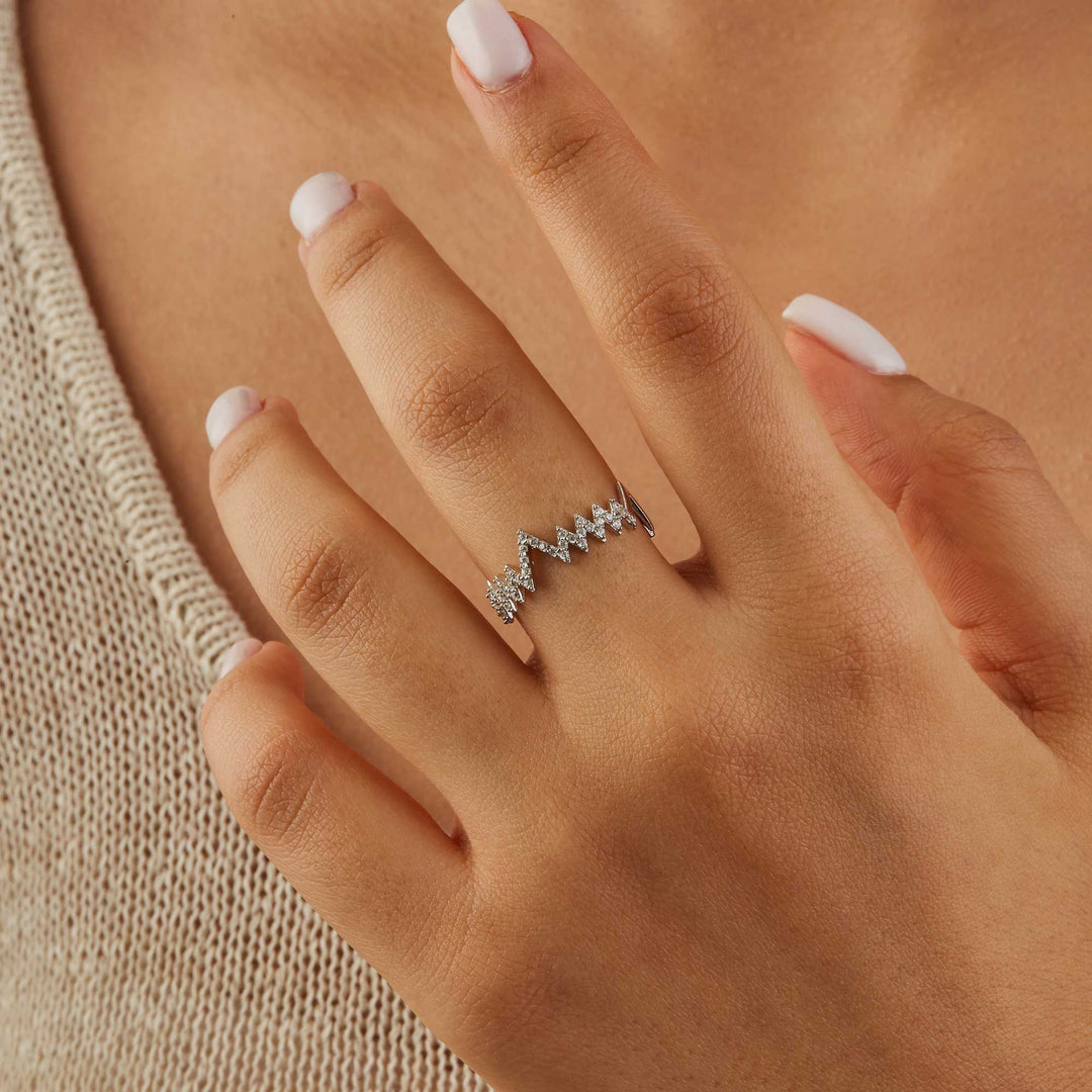 Neval Heartbeat Pave Ring