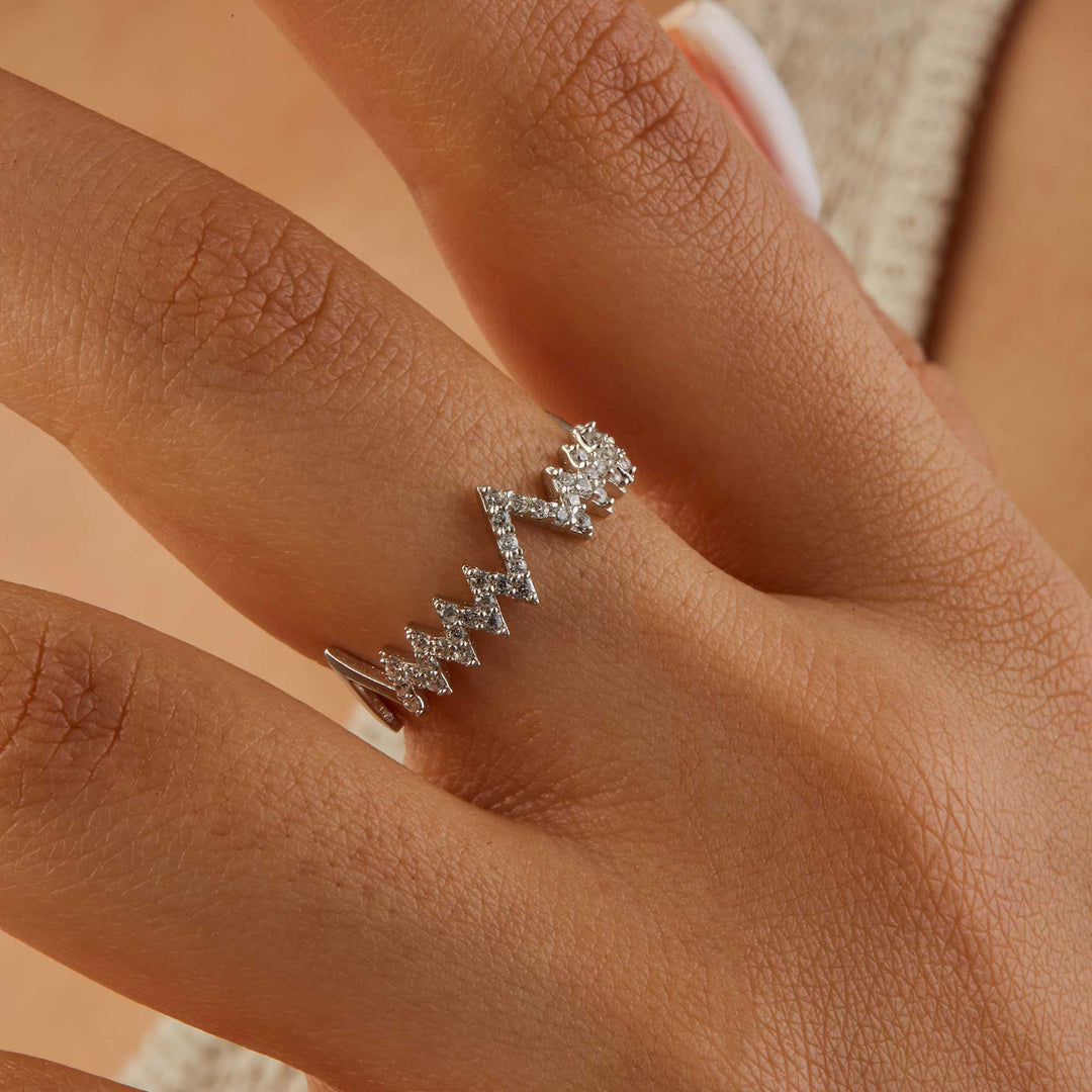 Neval Heartbeat Pave Ring