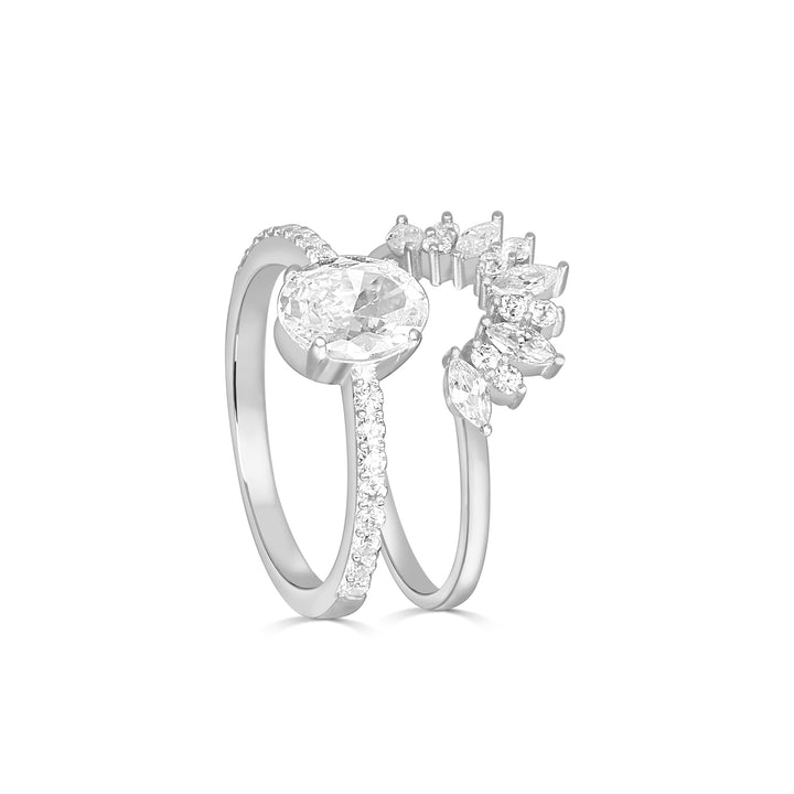 Tia Oval Cut Solitare with Enhancer Ring